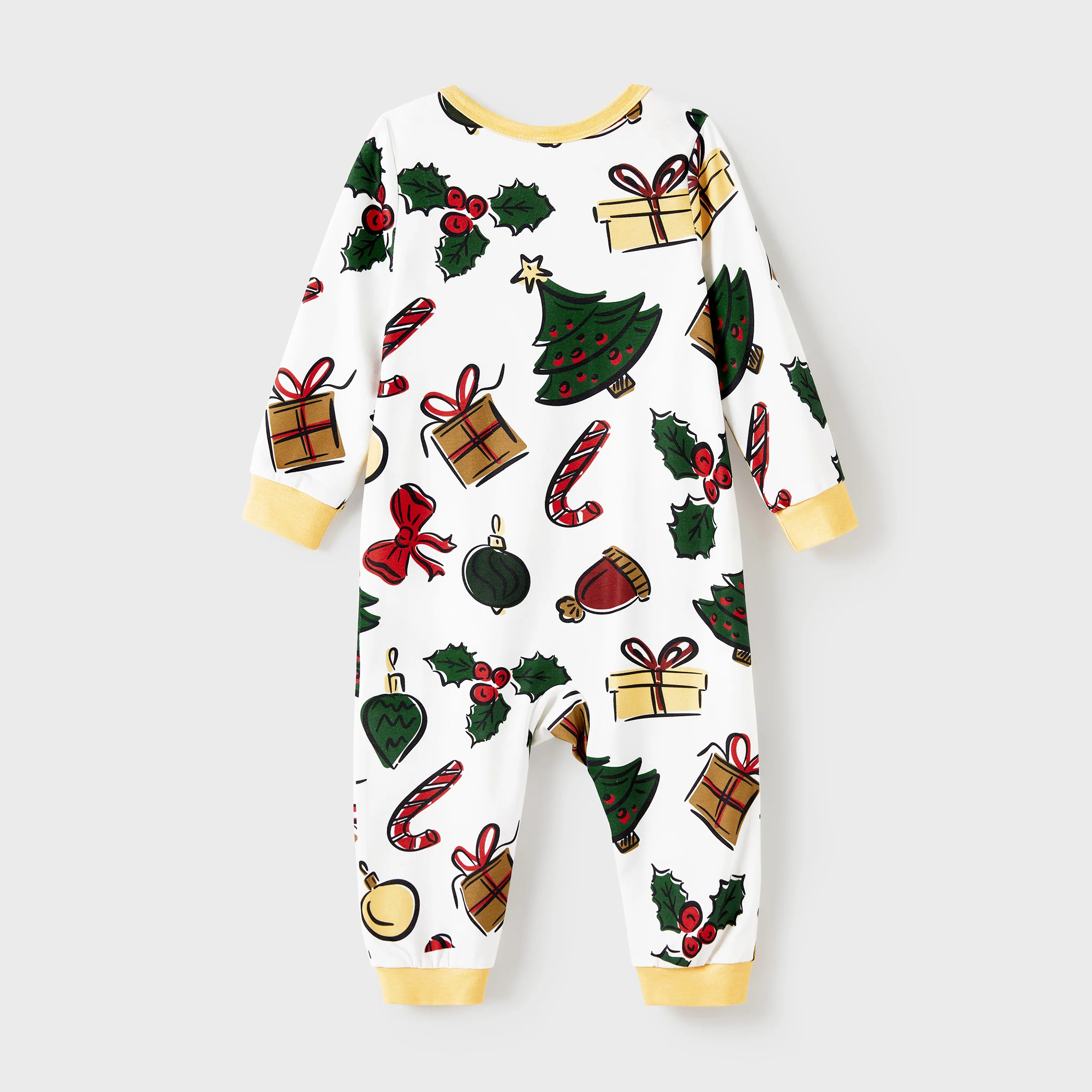 PatPat Christmas Family Matching Allover Christmas-Theme Pattern Pajamas with Drawstring and Pockets (Flame Resistant)