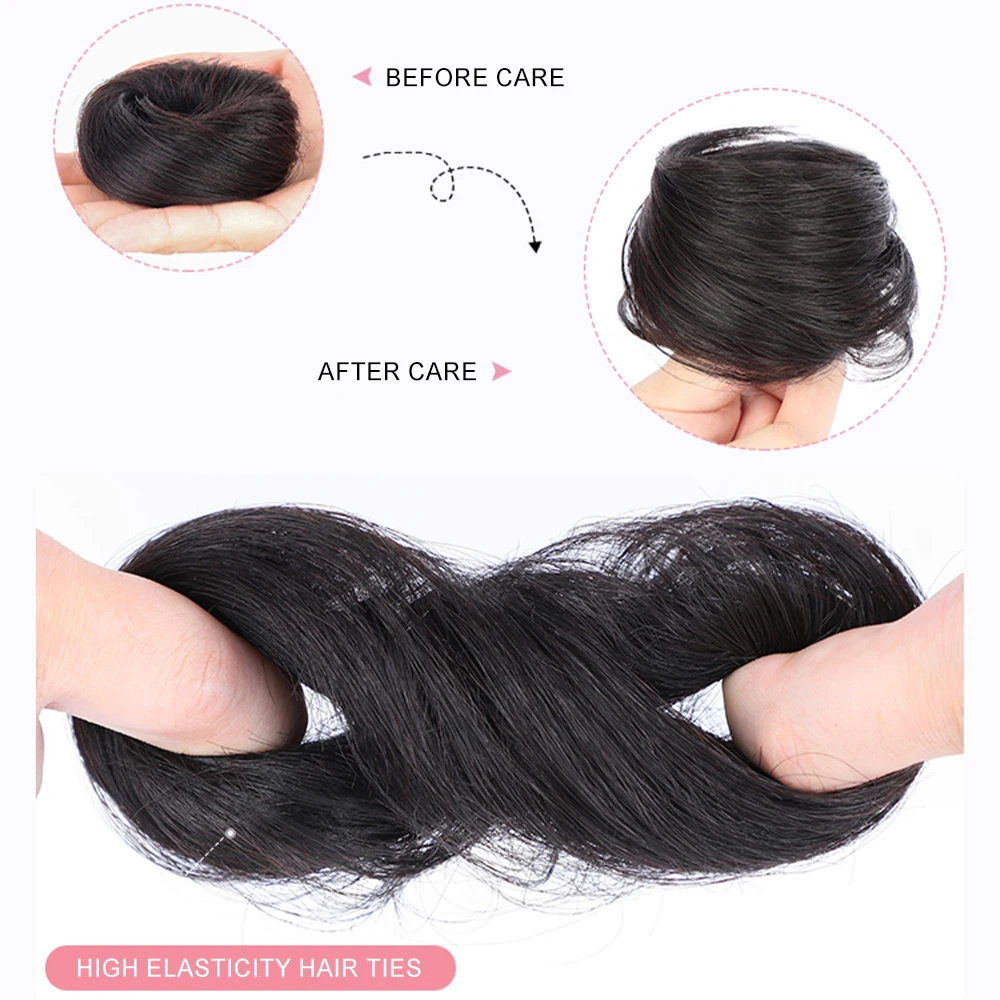 100% rambut manusia Sanggul berantakan rambut asli Sanggul manusia hiasan rambut untuk wanita alami Sanggul sehari-hari