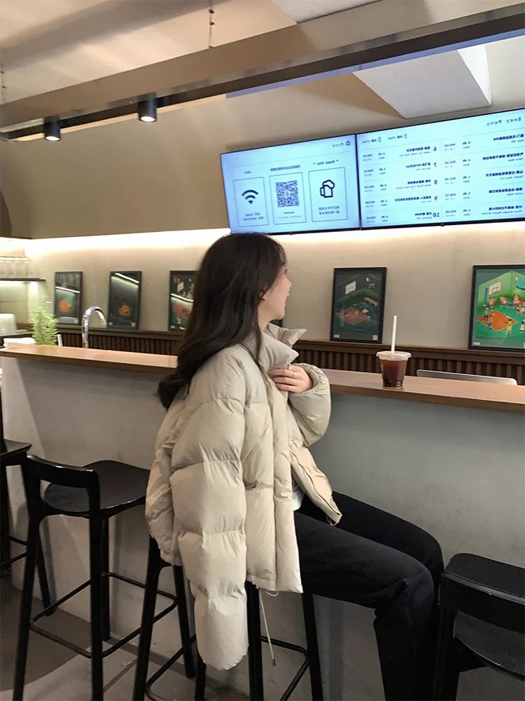 2025年冬 レディース シエンド オルト パファージャケット スタンドカラー ダウン ソフト 暖かい アウターウェア ピンク 通勤 スタイル 韓国版