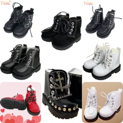Tilda 7cm 1/4 PU Leather Doll Toy Shoes,Lovely Mini Cute Shoes Boots for Fashion Dolls Accessory 1:4 Girls Doll Toy Accessorry