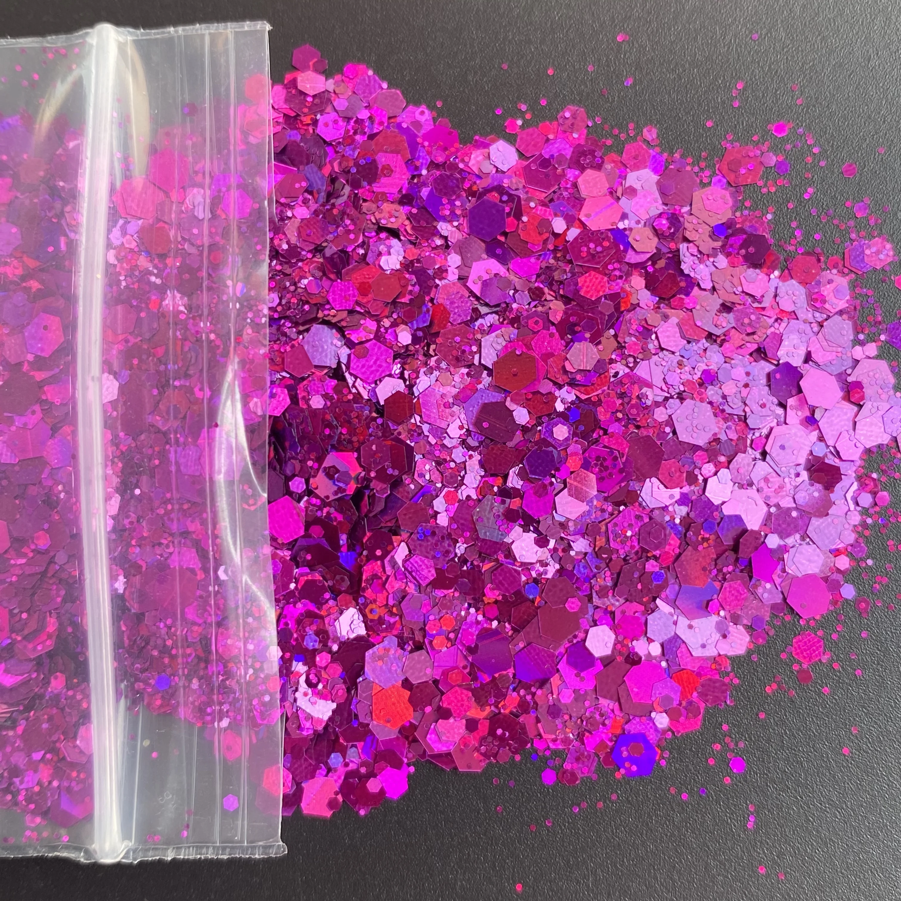 20 G/zak Sprankelende Nagel Glitter Vlokken Dikke Holografische Gemengde Zeshoekige Tumbler Glitter Pailletten Voor Epoxyhars