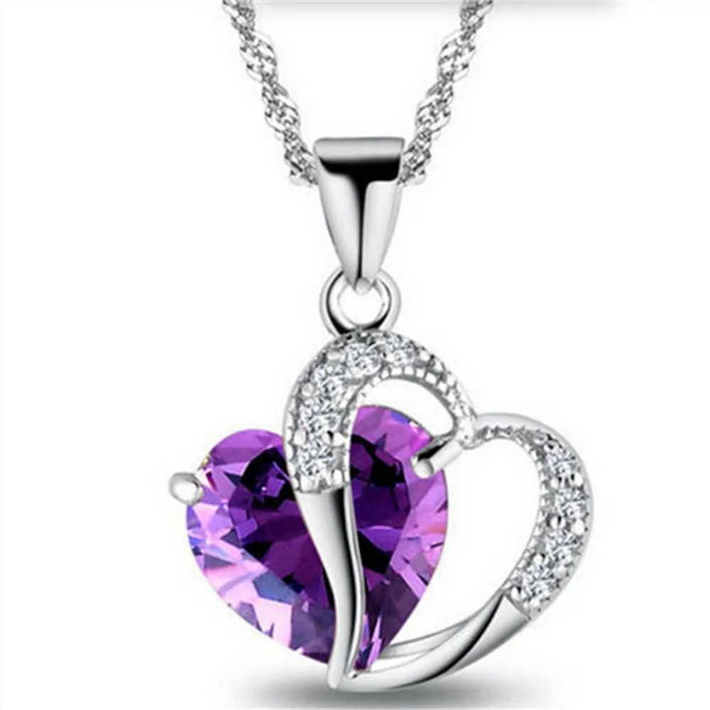 Romantic Crystal Heart shape Pendant necklaces For women Rhinestone chains Choker 2024 Fashion Love Jewelry