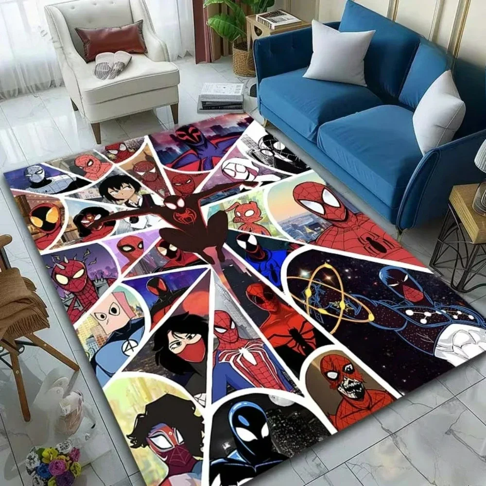 MINISO الرجل العنكبوت تصميم الكلمة حصيرة للأطفال غرفة نوم غرفة المعيشة الزحف السجاد عدم الانزلاق منطقة البساط ديكور أريكة تلعب حصيرة عيد الميلاد