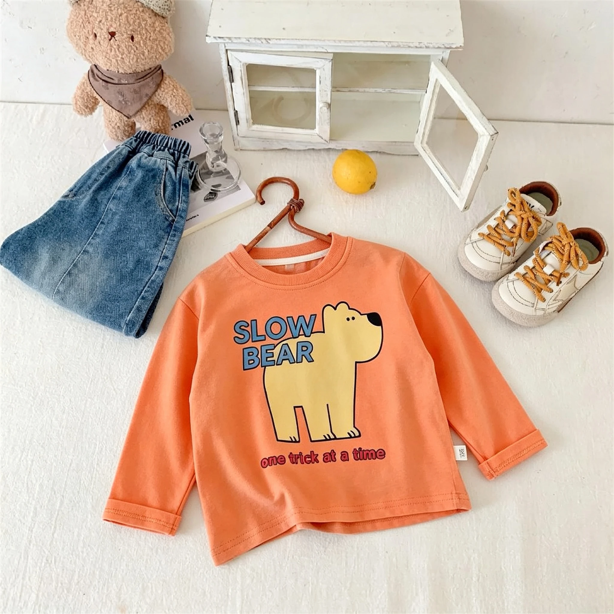 Simple Comfort Children Long Sleeve Tees Tops Spring/autumn Clothing Casual Versatile Kids Bottoming Shirt Blouse Round Collar