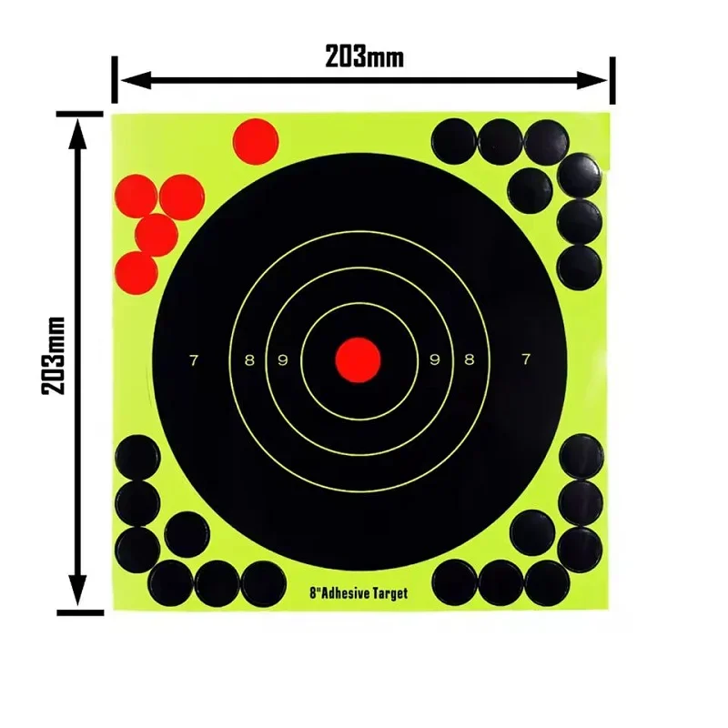 100PCS 8-inch Splatter Target Stickers High Visibility 1Reactive Adhesive Paper Targets for Shooting Hunting Training Practice