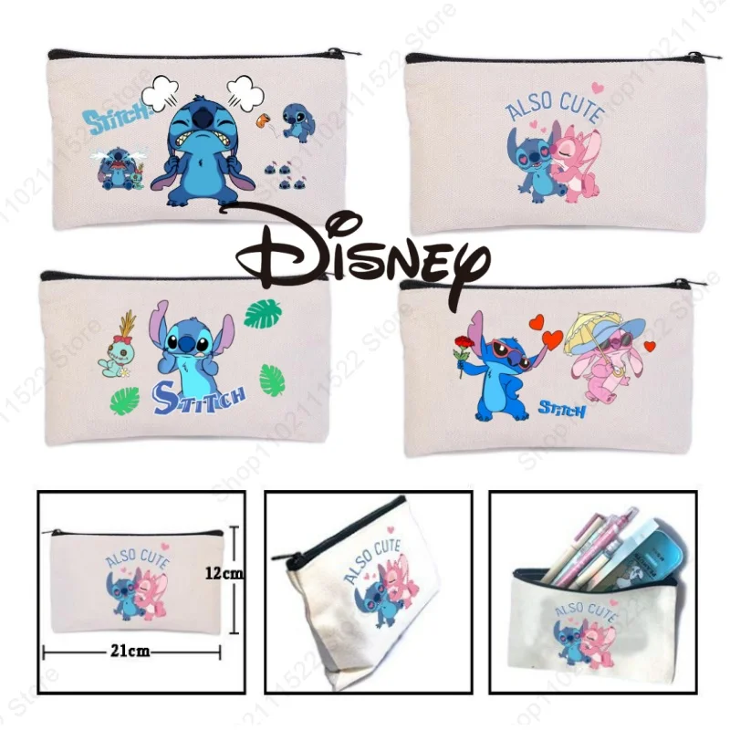 

Kawaii Stitch Disney Pencil Case Anime Lilo & Stitch Print Cartoon Students Pen Storage Bag Stationery Toy School Supplies Gift