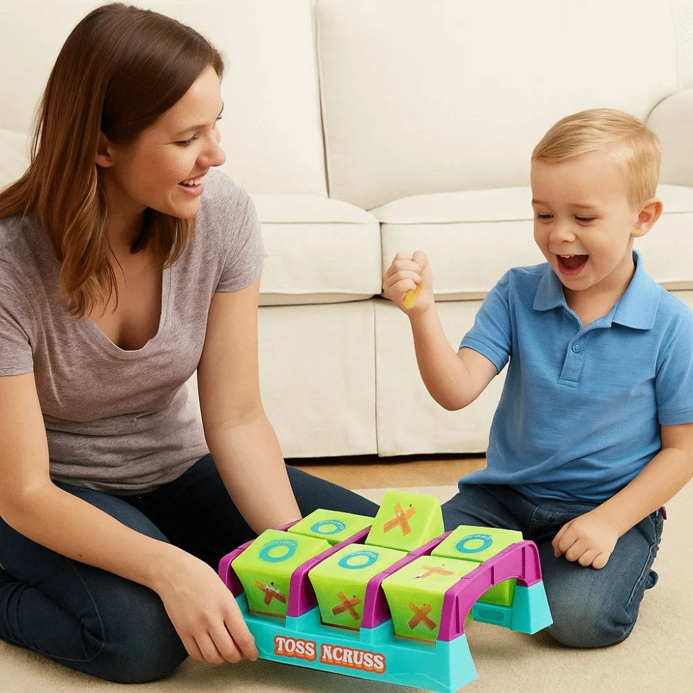 Plastic Tic Tac Toe Throwing Game Interactive Multiplayer Throwing Game Board Game Montessori Flip Tictactoe Tossing Game