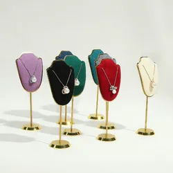 Cute Mini Necklace Display Bust Stand Black Blue Purple Jewellry Display Stand Exhibition Shelf Jewelry Photography Props