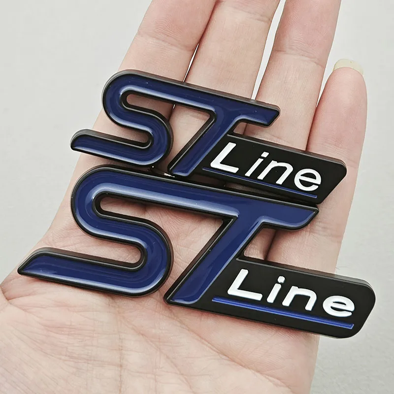 For Ford Focus Mondeo Edge Explorer Accessories Metal Blue Black Logo ST-Line ST Emblem Grille Rear Fender Badge Decals