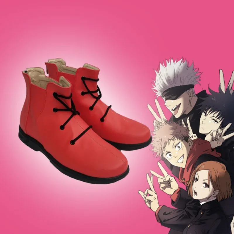 

Anime Jujutsu Kaisen Yuji Itadori Cosplay Shoes PU Leather Shoes Halloween Carnival Boots Cosplay Props Custom Made