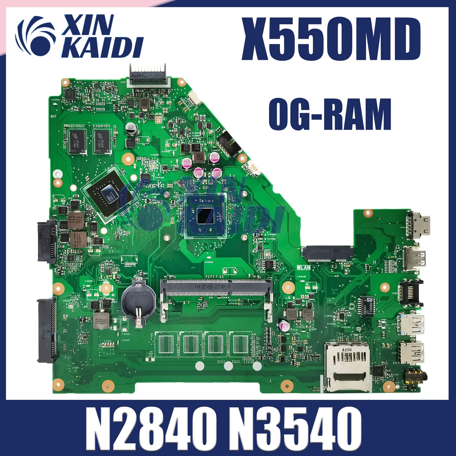 

X550MD Laptop Motherboard For ASUS X550MJ X552M X550M X552MD X552MJ Notebook Mainboard 4GB/0G RAM N3530/N3540 GT820M GT920M