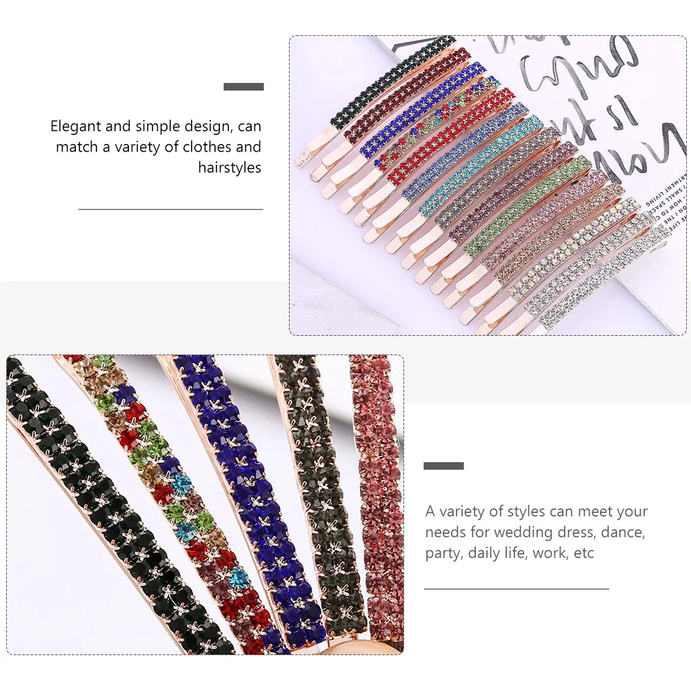 

6pcs Rhinestone Sparkly Clips Crystal Accessories For Wedding Party Festival Costume Decorations Side Hairpins Bang Hair Clips