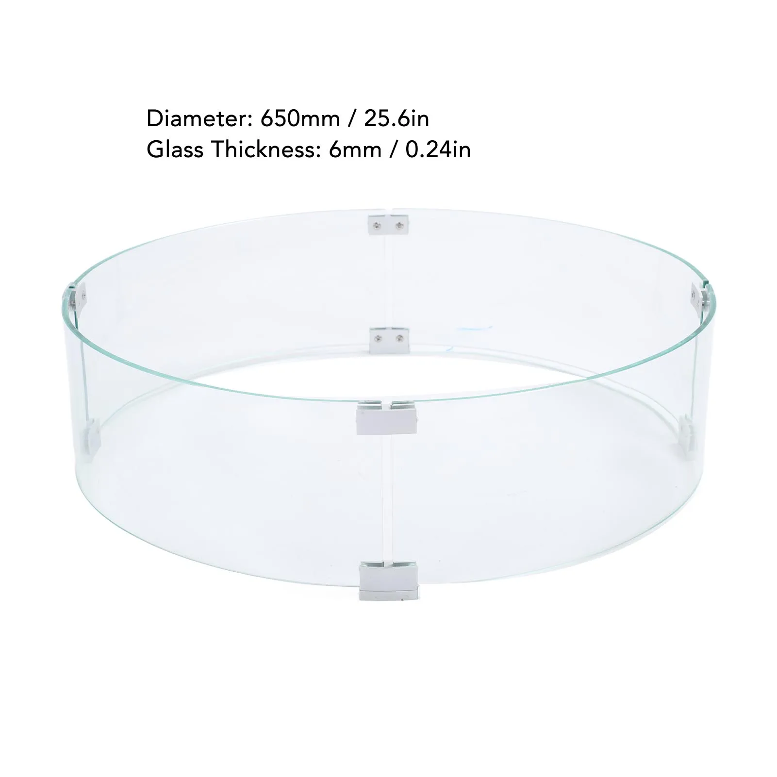 

Round Glass Wind Guard Round Fire Pit Wind Guard Tempered Glass Windscreen Clear Flame 650mm Diameter 6mm Thickness