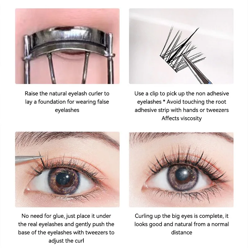 Gege Bear No-Glue False Eyelashes - Easy 3-Step Application, Natural Look, Perfect for Beginners with Sunflower Desig 썸네일 6