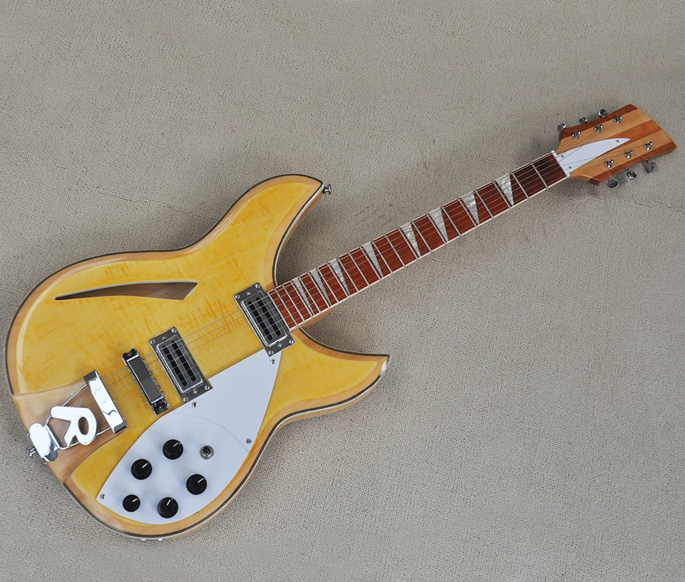 

6 Strings Natural Wood Color Electric Guitar with Rosewood Fretboard,White Pickguard,Can be customized