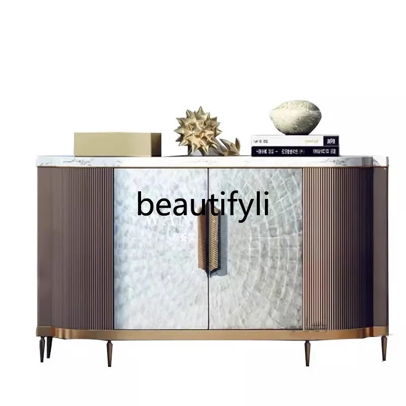 

American light luxury solid wood porch cabinet partition shell decorative cabinet side cabinet