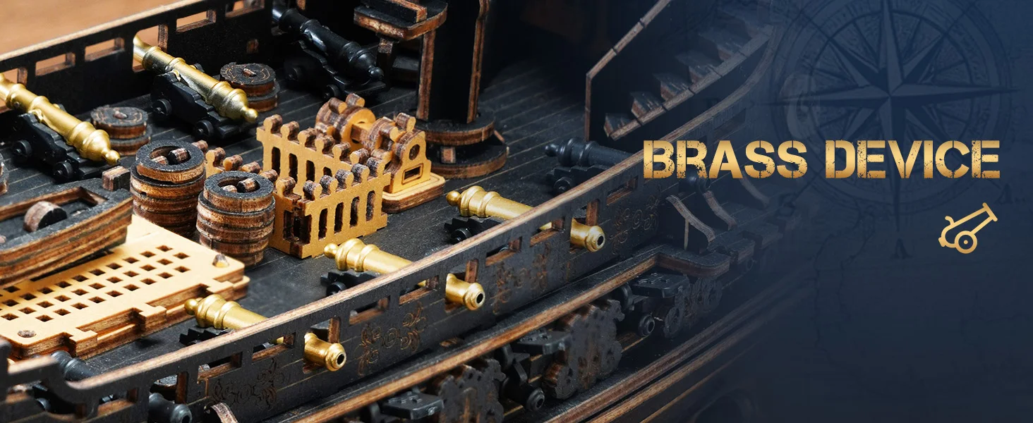 Puzzle 3D In Legno – Nave Cavalluccio Marino, 500+ Pezzi, Fai Da Te, Modello Da Assemblare - 3