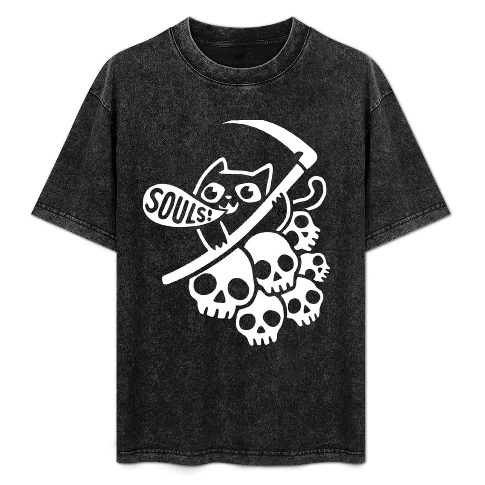 

Cat Got Your Soul II T-Shirt Retro Style Print Casual Top