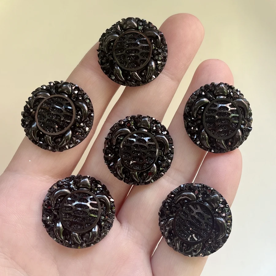 Round Sea Turtle Resin Rhinestone Gems 25mm Flatback Beaded Earring Cabochon Native Style Beadwork Making 20pcs -S12