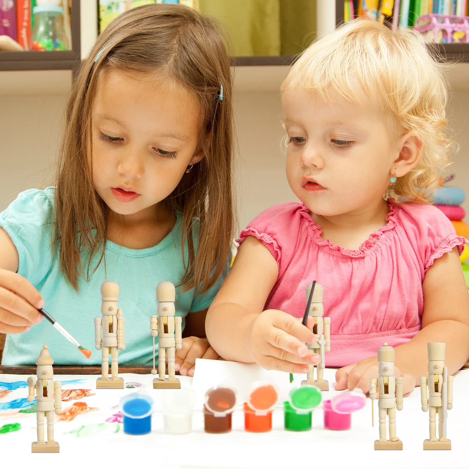 

12Pcs Blank Nutcracker Wood Decor Unpainted Christmas Soldier Figure for Shelf Table Kids Room Festival Ambience Craft