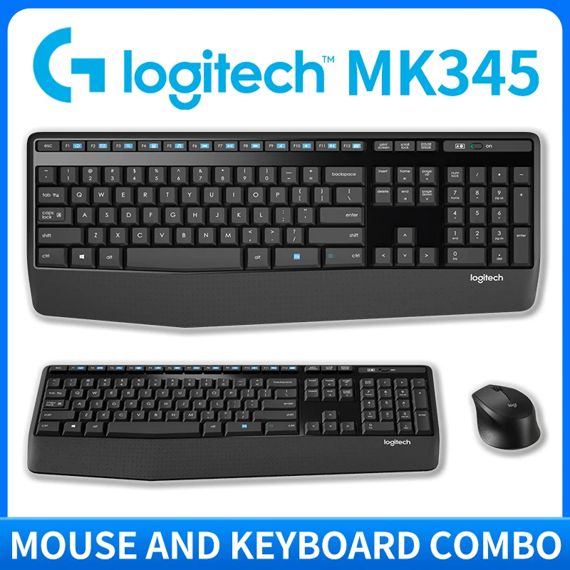 

Logitech MK345 Wireless Keyboard and Mouse Combo Desktop Computer Home Office Portable Gaming Set