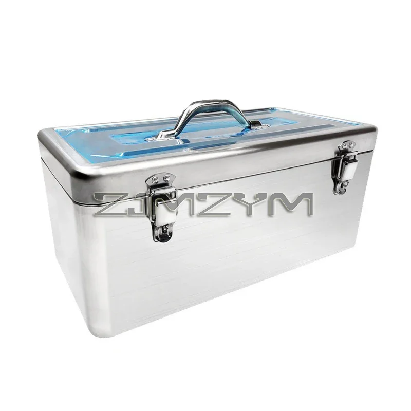 Stainless Steel Tools Box Professional Toolbox Metal Box with Handle and Lock Detachable Tool Storage Case