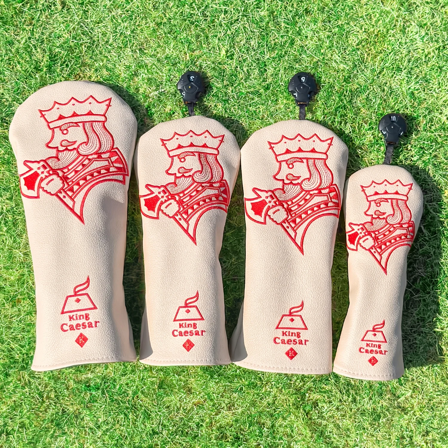 1pc/4pcs Golf Club Head Covers Compatible for Driver/Fairway/Hybrid Wood Heads - PU Protective Headcovers with Warrior
