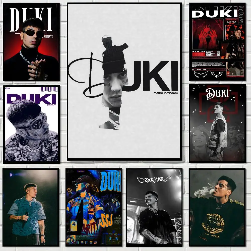Duki Rapper Trap Poster Self-adhesive Decal Living Room Bedroom Party Bar Decor Moisture-proof Fade-resistant