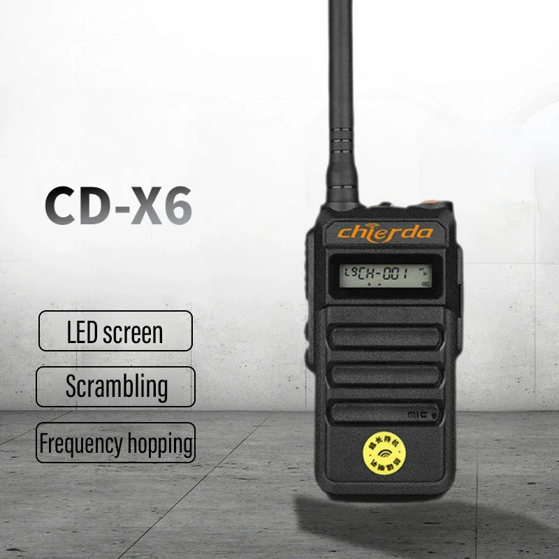 Chierda CD-X6 5W Power Long Standby Professional Wireless LED Screen WalkieTalkie