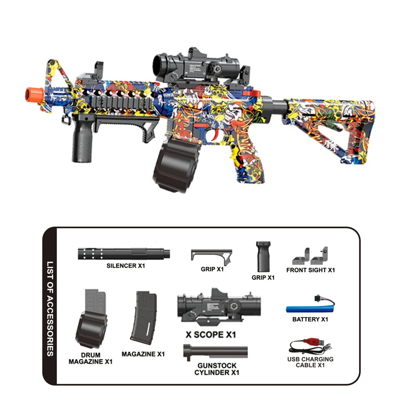 M4 Gun Toy Halloween Electric Blaster Automatic Outdoor Shooting Sport Bullet Shoot Water Ball Toys For Interactive Parent Child