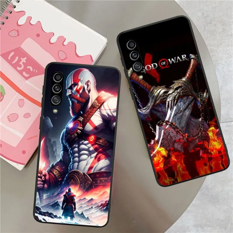 Kratos Omega Mobile Cell Phone Case for Samsung Galaxy S23 S22 S21 S10 S9 S8 Plus Ultra Black Soft Phone Cover Funda