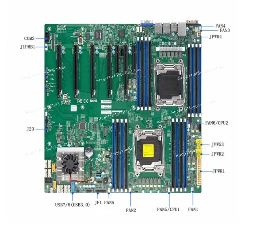 X10DRG-Q Dual X99 Motherboard Kit, Graphic Workstation Server Mainboard Set