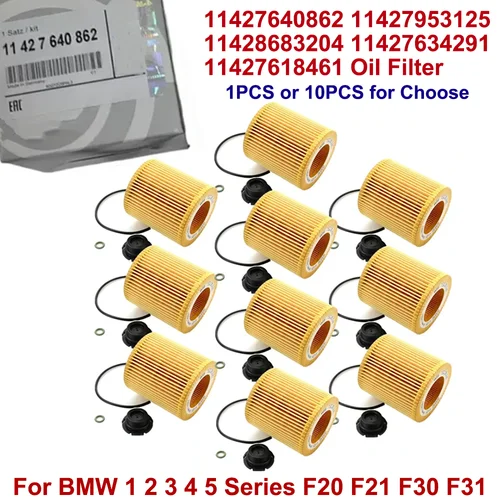 Imagen 1 del producto 1/10 Uds filtro de aceite 11427640862 11427953125 11428683204 11427634291 11427618461 para BMW 1 2 3 4 5 Series X1 Z4 F20 F21 F30 F31