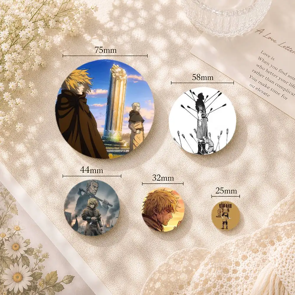 Anime Vinland Saga Button Pins Backpack Clothing Decor Brooch Badge Jewelry Gifts for Kids
