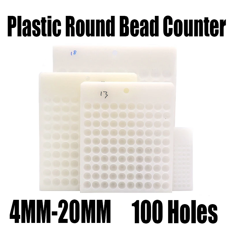 1PCS Round Bead Counting Board For Counting Bead Of Jade/Agate/Pearl Jewelry Measure Tool 4-20MM Plastic Bead Counter 100 Holes