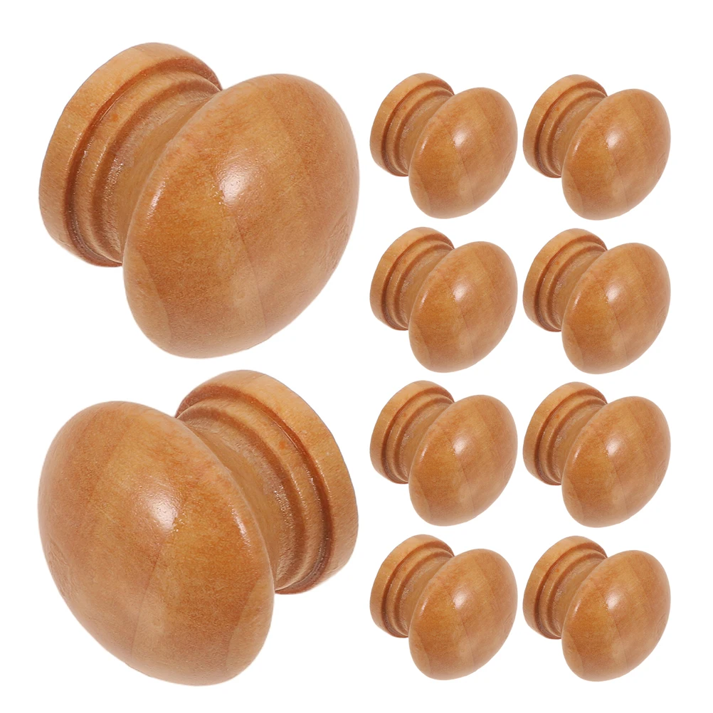 

10 Pcs Wooden Drawer Knobs Solid Wood Mushroom Shaped for Dresser Wardrobe Kitchen Cabinets Furniture Hardware Closet Knobs