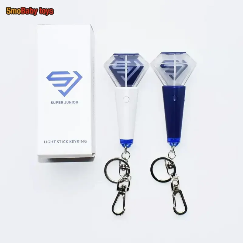 

Kpop Super Junior Ver2 Mini Light Stick Keychains SJ Blue Special Lights Keyrings Bag Pendants Fans Collections Gifts