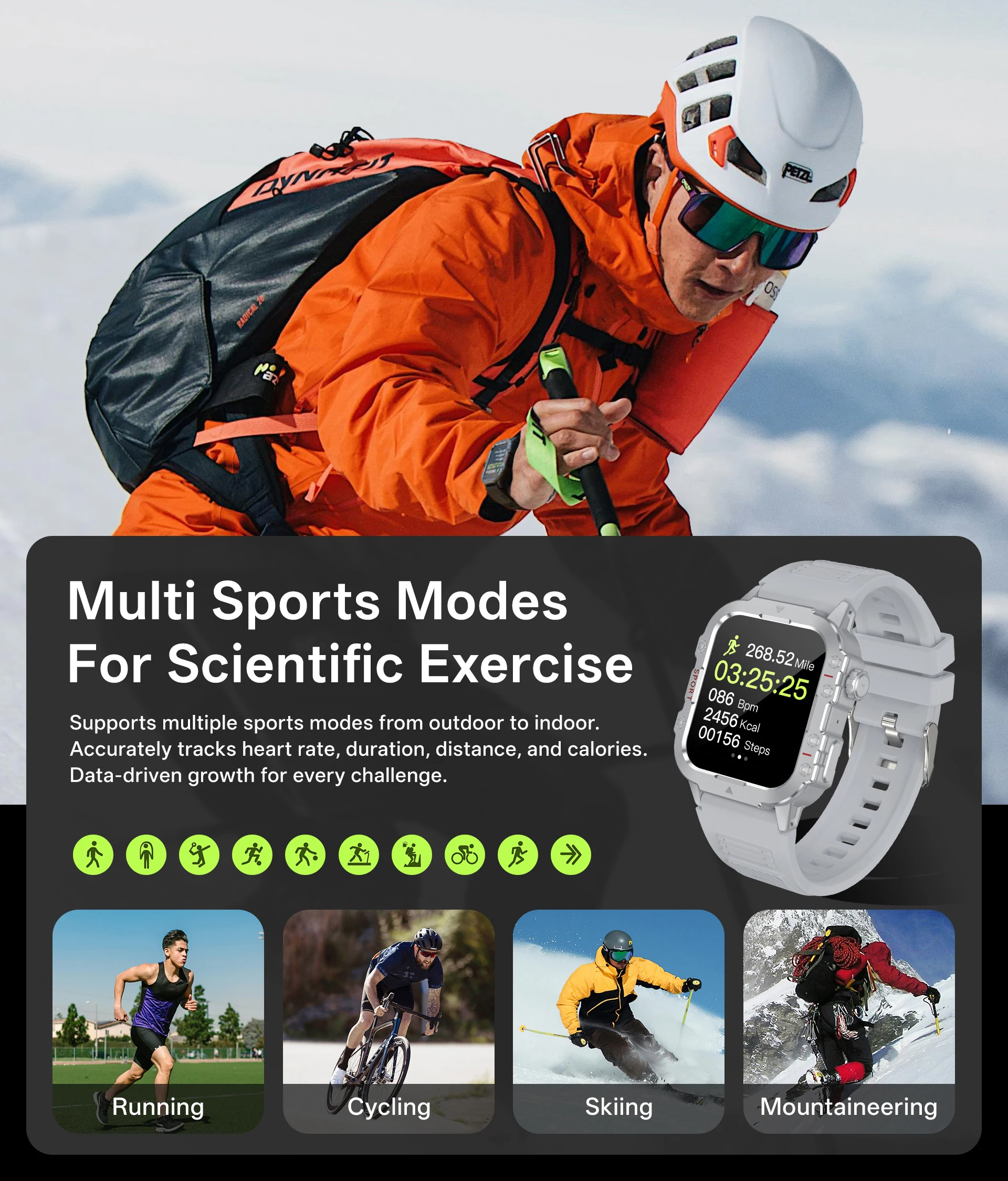 2025 신형 샤오미 군용 스마트워치 남성용 IP67 3ATM 아웃도어 스포츠 피트니스 트래커 건강 모니터 1.44인치 BT 통화 스마트워치