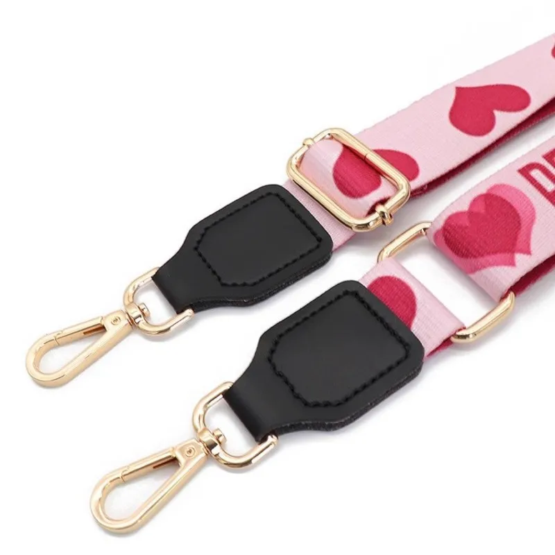 Adjustable Shoulder Strap Messenger Widening Accessories Adjustable Female Bag Heart-Shaped Strap Pink Love Strap Girly Heart