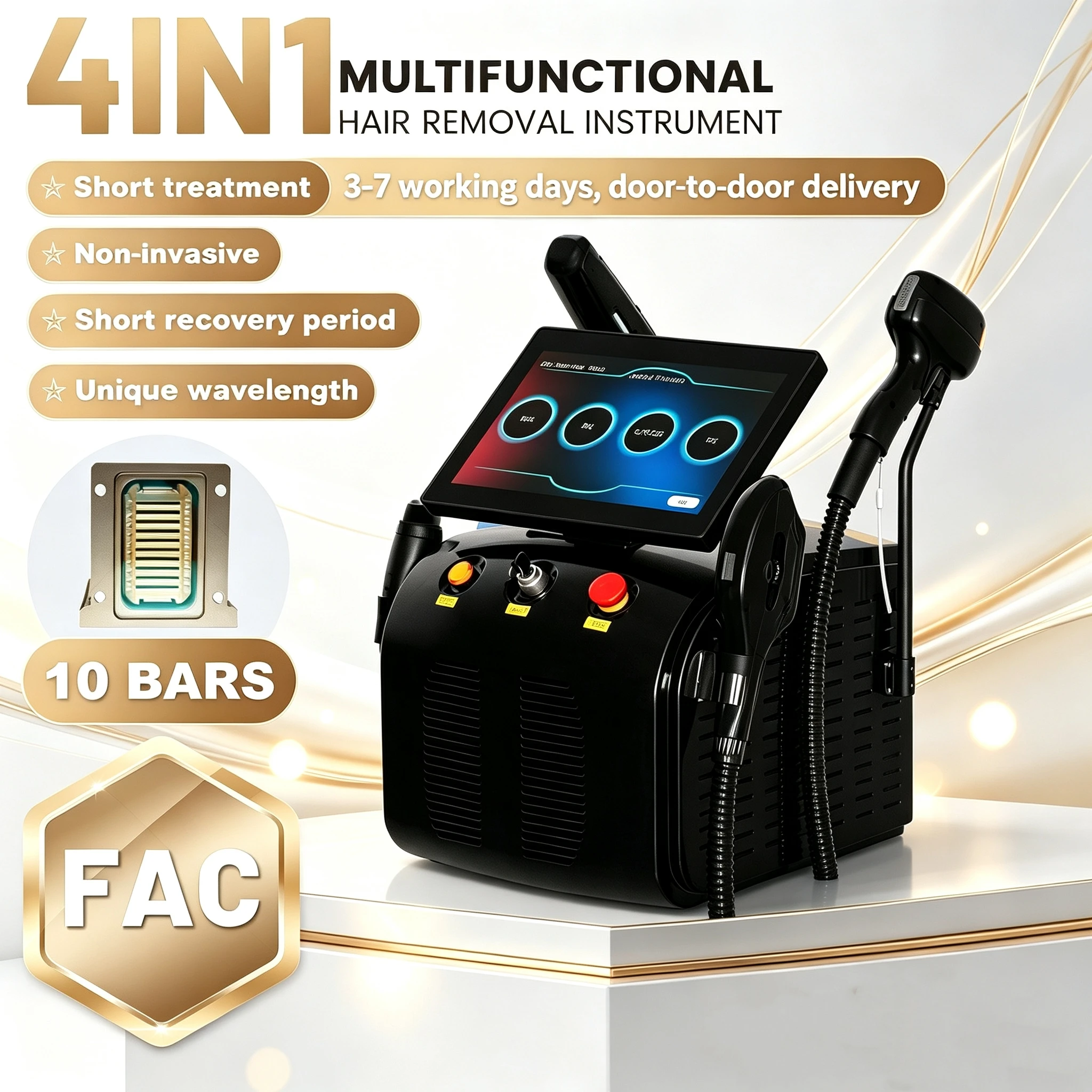 4 In 1 5000W  New Diode  Pico 808 Carbon Peeling RF Ipl Nd Yag Picosecond  Opt Hair Removal Tattoo Removal Machine