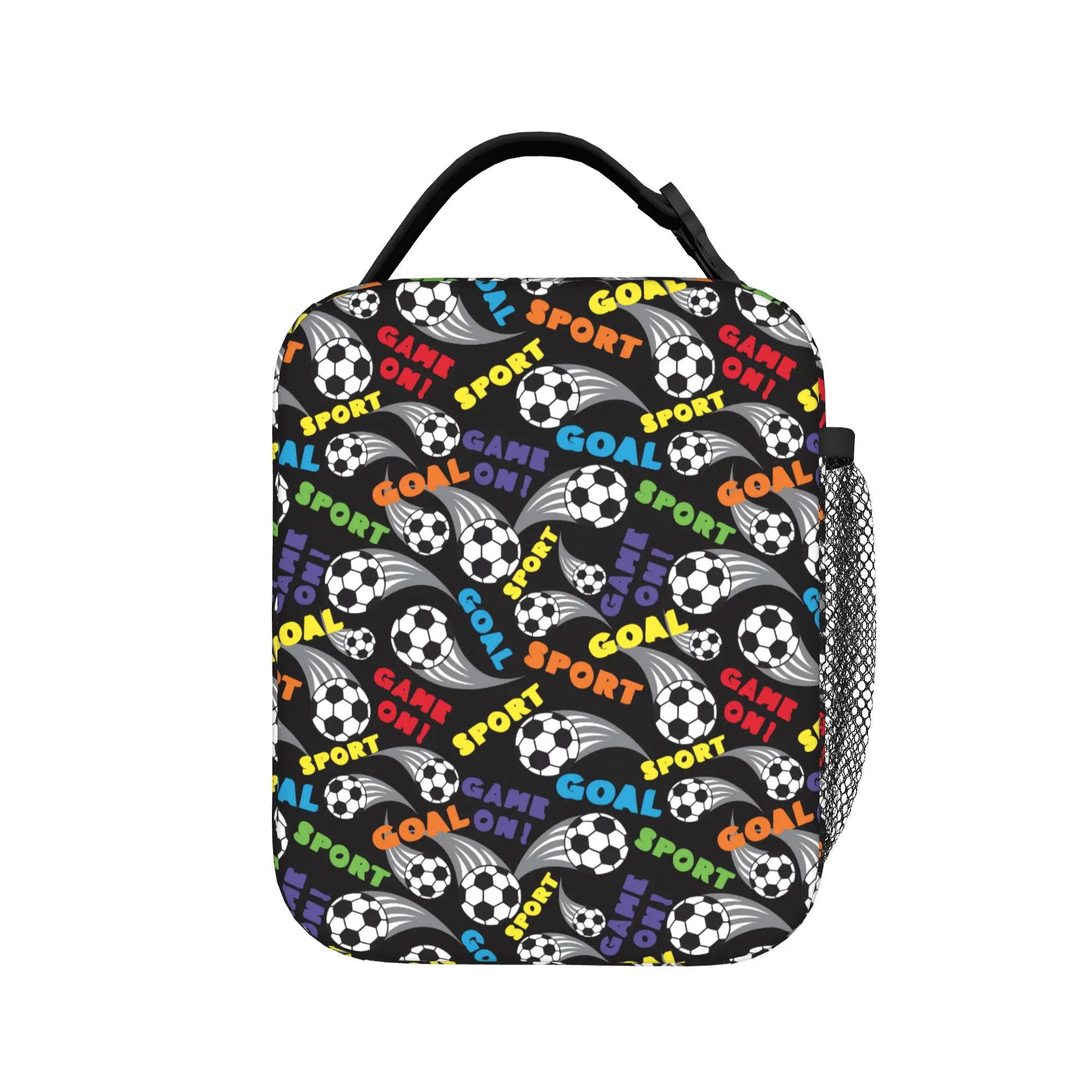 Football Pattern Lunch Bag For Women  Custom Lunch Box Casual Office Cooler Bag Portable Insulated Waterproof Thermal Lunch Bags