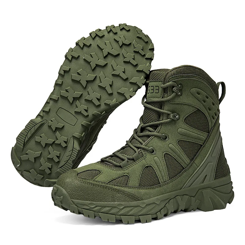Mens Tactical Boots Durable Slip Resistant Outdoor Hiking Trekking Combat Military Work Big Size Mens 39 47 Field Training Boot