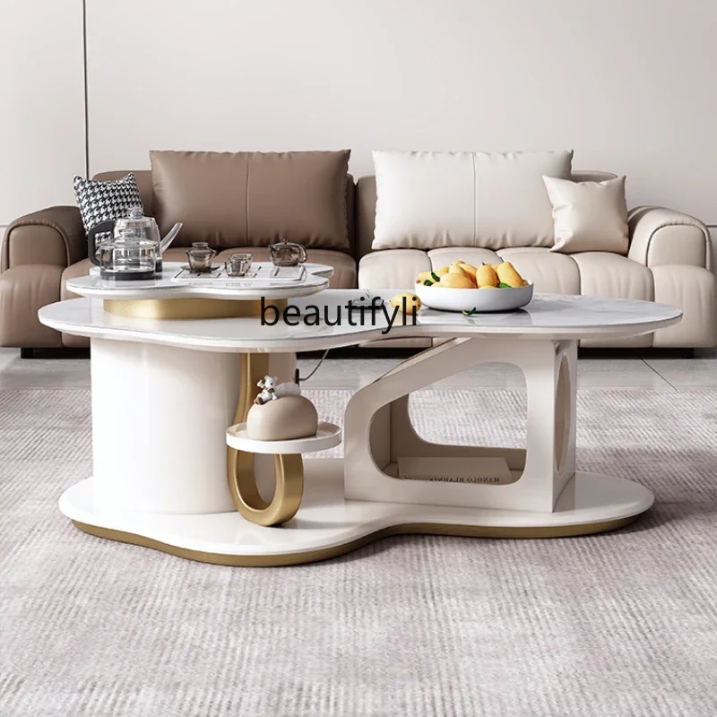 Italian minimalist rock slab kung fu tea table, simple modern living room home heterosexual  office coffee table table