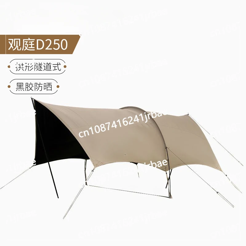 GARDEN Camping Black Coating Tarp Rainproof And UV Resistant Large Space Sunshade Hexagonal Butterfly Sun Shelters