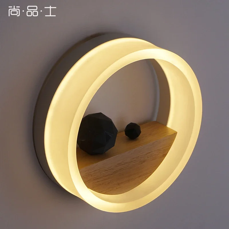 

Brief modern personality wall lamp bed-lighting log fashion circle wall lamp