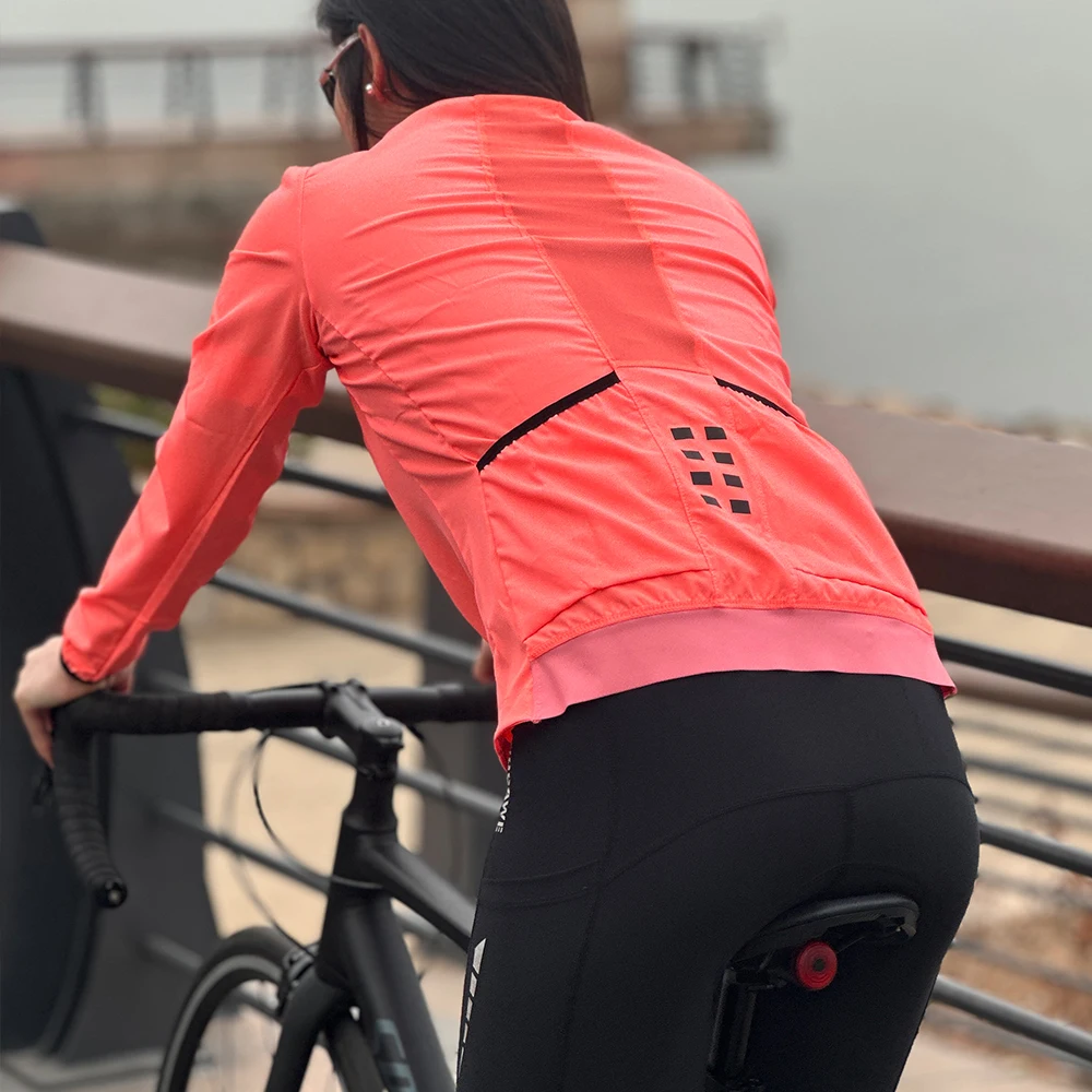 WOSAWE Women Cycling Jackets Cycling Tops Riding Bike Windproof MTB Coat Reflective Jacket