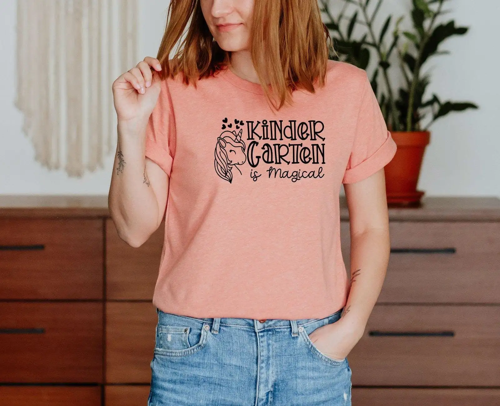 رياض الأطفال هو تي شيرت سحري لطيف يونيكورن اليوم الأول من المدرسة مرحبا أفكار المعلم العودة إلى