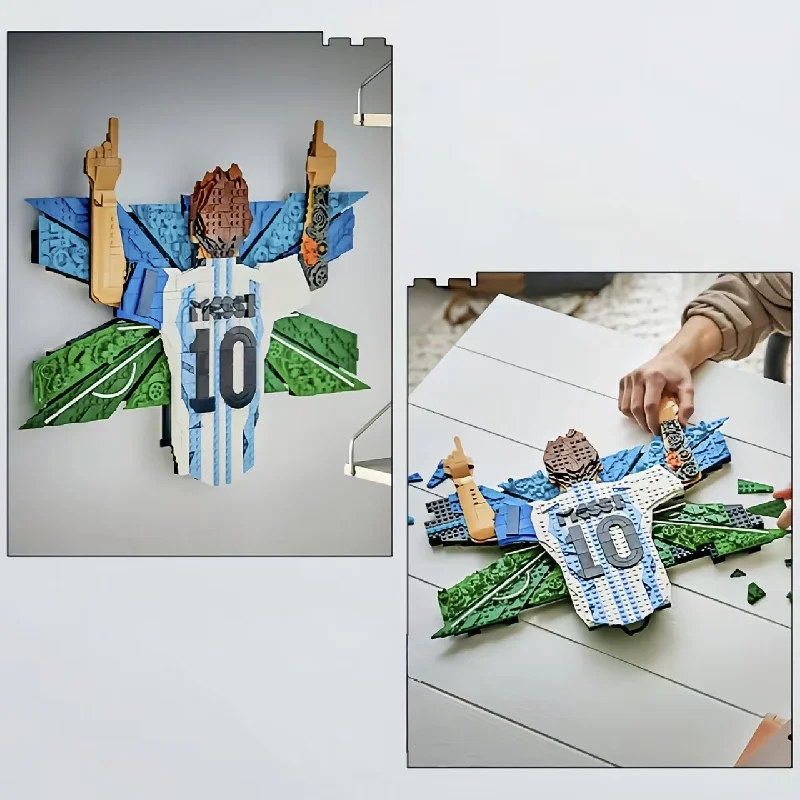 2026 New Arrival No.10 Football Star Jersey Celebration Building Blocks Model DIY Assemble Sports Athlete Figure Brick Gifts