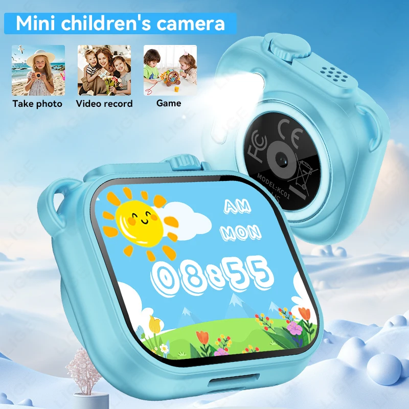 

LIGE Children's Mini Camera Take Photo Video Record Storybooks Vocabulary Learning Kid Smart Watch Games Alarm Clock Music Play