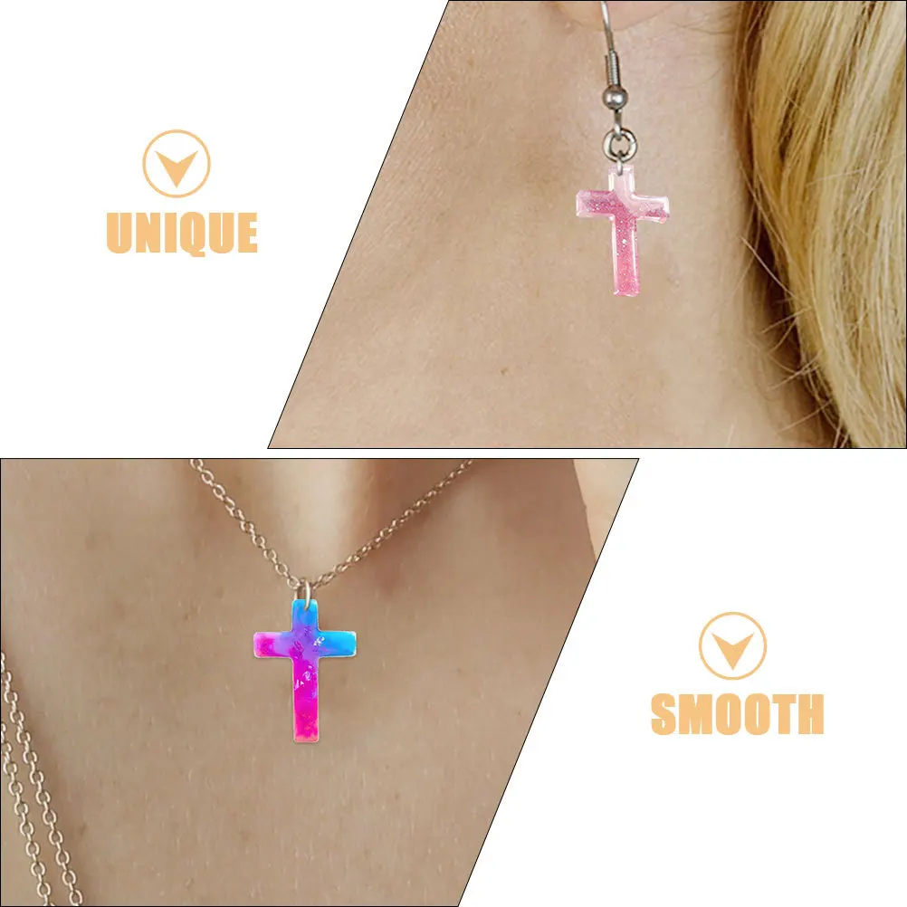 5 قطعة قالب قلادة الصليب السيليكون DIY بها بنفسك صنع المجوهرات الراتنج الحرف قلادة حلية لوازم قالب الصب الزخرفية #6